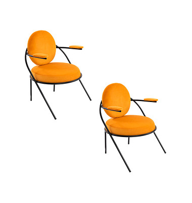 2 PAPERFLOW Sessel SATURNE safran schwarz Stoff