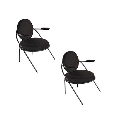 2 PAPERFLOW Sessel SATURNE schwarz Kunstleder