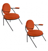 2 PAPERFLOW Sessel SATURNE rost schwarz Kunstleder