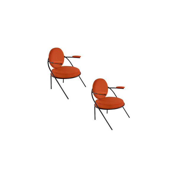 3660141960228 - Sessel Meet by Paperflow Saturne mit Armlehnen B 700 x T 730 x H 880 mm Stahlrohr Kunstleder Schwarz Rost 3660141960228 - Sessel Meet by Paperflow Saturne mit Armlehnen B 700 x T 730 x H 880 mm Stahlrohr Kunstleder Schwarz Rost