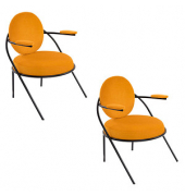 2 PAPERFLOW Sessel SATURNE safran schwarz Kunstleder