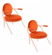 2 PAPERFLOW Sessel SATURNE rost rosa Stoff