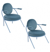 2 PAPERFLOW Sessel SATURNE blau Stoff