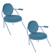 2 PAPERFLOW Sessel SATURNE blau Kunstleder