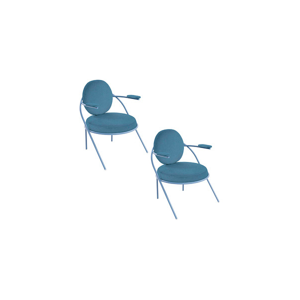 3660141960358 - Sessel Meet by Paperflow Saturne mit Armlehnen B 700 x T 730 x H 880 mm Stahlrohr Kunstleder Blau Blau 3660141960358 - Sessel Meet by Paperflow Saturne mit Armlehnen B 700 x T 730 x H 880 mm Stahlrohr Kunstleder Blau Blau