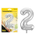 Folienballon Zahl 2 silber