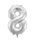 Folienballon Zahl 8 silber