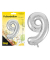 Folienballon Zahl 9 silber