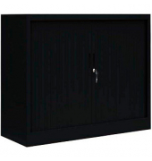 Schiebetürenschrank, 555139 tiefschwarz 2 Fachböden 120,0 x 45,7 x 105,0 cm