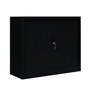 Schiebetürenschrank, 555139 tiefschwarz 2 Fachböden 120,0 x 45,7 x 105,0 cm