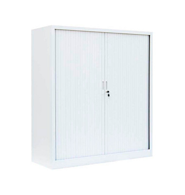 Schiebetürenschrank, 555147 signalweiß 2 Fachböden 120,0 x 45,7 x 135,0 cm