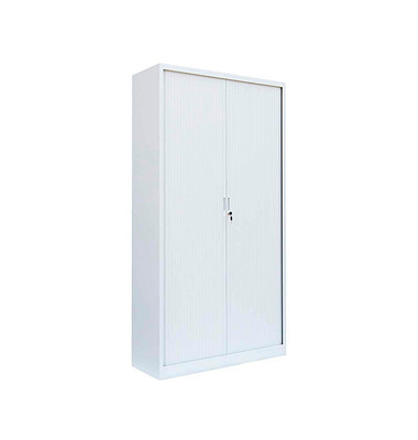 Schiebetürenschrank, 555157 signalweiß 4 Fachböden 100,0 x 45,7 x 195,0 cm