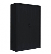 Schiebetürenschrank, 555169 tiefschwarz 4 Fachböden 120,0 x 45,7 x 195,0 cm