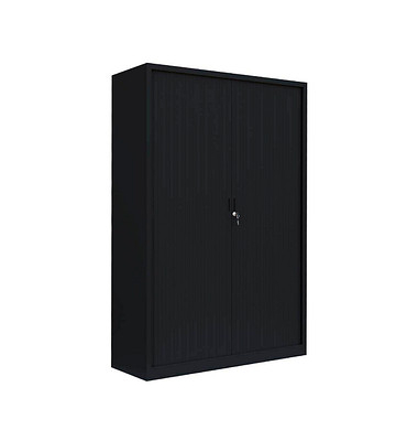 Schiebetürenschrank, 555169 tiefschwarz 4 Fachböden 120,0 x 45,7 x 195,0 cm