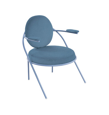 Sessel SATURNE blau Kunstleder