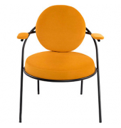 Sessel SATURNE safran schwarz Kunstleder