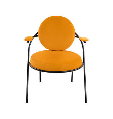 Sessel SATURNE safran schwarz Kunstleder