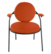 Sessel SATURNE rost schwarz Kunstleder