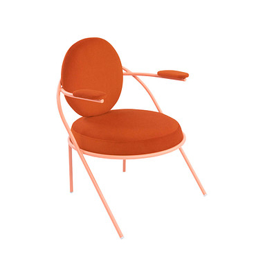 Sessel SATURNE rost rosa Kunstleder