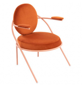 Sessel SATURNE rost rosa Stoff