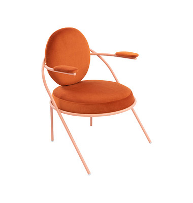 Sessel SATURNE rost rosa Stoff