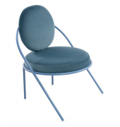 Sessel SATURNE blau Stoff
