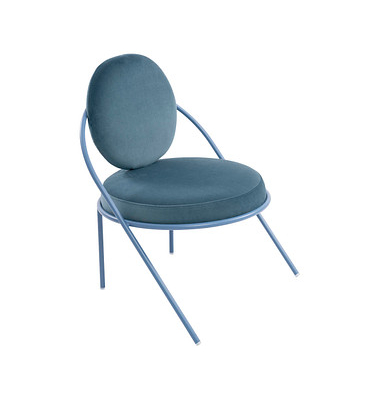 Sessel SATURNE blau Stoff