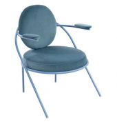 Sessel SATURNE blau Stoff