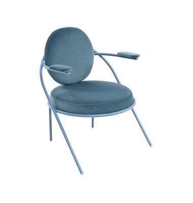 Sessel SATURNE blau Stoff