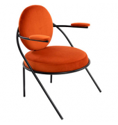 Sessel SATURNE rost schwarz Stoff