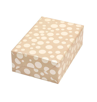 Geschenkpapier Ballero 083450, Punkte, 50cm x 20m, braun/beige