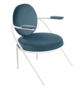 Sessel SATURNE blau weiß Stoff