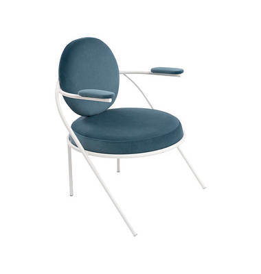 Sessel SATURNE blau weiß Stoff