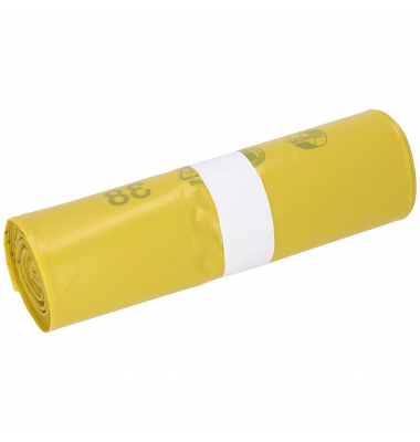 Müllsäcke 93008 Premium, gelb-transparent, 85 Liter, offen, extrastark