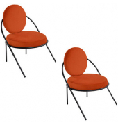 2 PAPERFLOW Sessel SATURNE rost schwarz Kunstleder