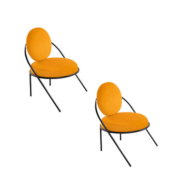 2 PAPERFLOW Sessel SATURNE safran schwarz Kunstleder
