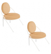 2 PAPERFLOW Sessel SATURNE elfenbein weiß Kunstleder