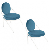 2 PAPERFLOW Sessel SATURNE blau weiß Kunstleder