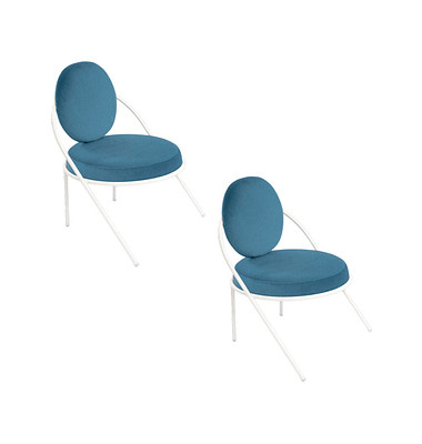 2 PAPERFLOW Sessel SATURNE blau weiß Kunstleder
