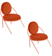 2 PAPERFLOW Sessel SATURNE rost rosa Kunstleder