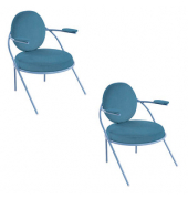 2 PAPERFLOW Sessel SATURNE blau Kunstleder