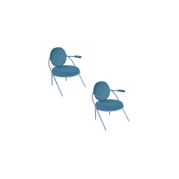 3660141960150 - Sessel Meet by Paperflow Saturne B 700 x T 730 x H 880 mm Kunstleder Blau Blau 3660141960150 - Sessel Meet by Paperflow Saturne B 700 x T 730 x H 880 mm Kunstleder Blau Blau
