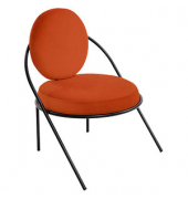 Sessel SATURNE rost schwarz Kunstleder