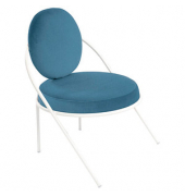 Sessel SATURNE blau weiß Kunstleder