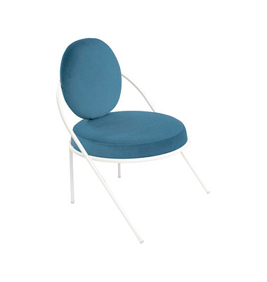 Sessel SATURNE blau weiß Kunstleder