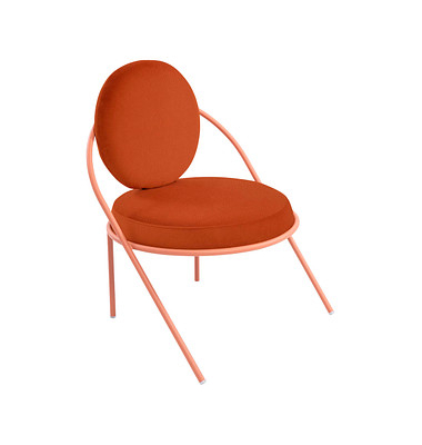Sessel SATURNE rost rosa Kunstleder