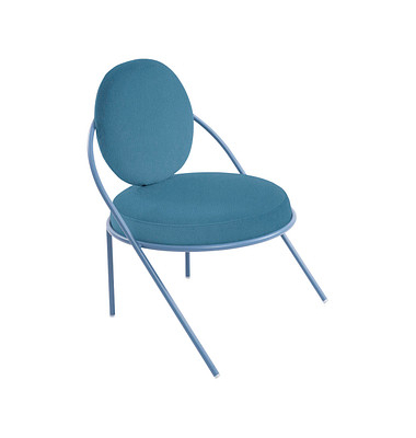 Sessel SATURNE blau Kunstleder