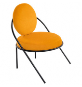 Sessel SATURNE safran schwarz Kunstleder