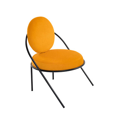 Sessel SATURNE safran schwarz Kunstleder