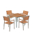 Sitzgruppe Denver  silber Holz, Metall, 5-teilig
